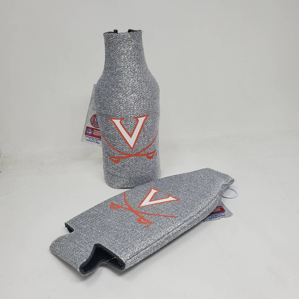 2x NCAA Virginia Cavaliers Beer Bottle Zippered Coolie NEW MD1